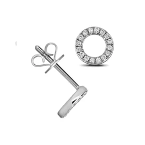 0.15 Carat Circle Shape Cluster Diamond Cluster Earrings (7.0mmX7.0mm)