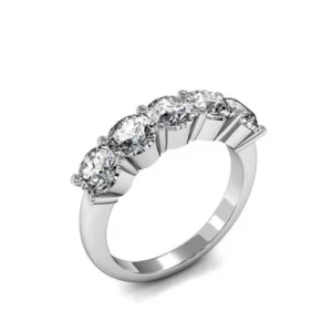 4 Claws Setting Five Stone Diamond Ring Rose / White / Yellow Gold