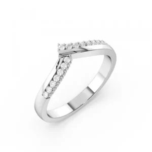 4 Prong Setting Wishbone Shaped Diamond Wedding Ring Half Eternity (2.30mm)