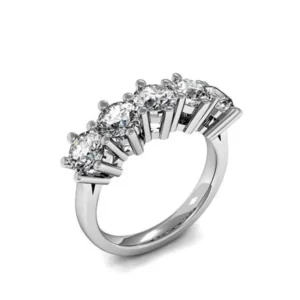 6 Prong Setting Five Stone Diamond Ring UK In Platinum