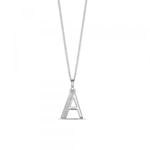 Art Deco Initial ‘A’ Name Diamond Pendant Necklace (18mm X 10mm)