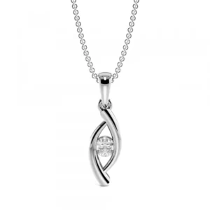 Channel Setting Drop Single diamond solitaire necklace (15.80mm X 4.60mm)