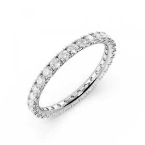 Diamond Cut Prong Setting Round Full Eternity Diamond Ring (Available in 2.0mm to 3.0mm)