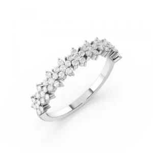 4 Prong Setting Star Cluster Diamond Half Eternity Ring for Her (4.20mm)
