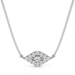 Pave Setting Round Devil Eye Diamond Designer Pendant(4.7mm X 10.7mm)