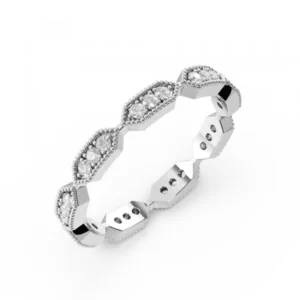 Pave Setting Round Diamond Gold And Platinum Full Eternity Ring (2.00Mm)