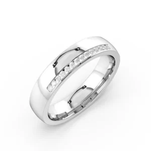 Pave Setting Side Row Diamond Set Wedding Rings (1.7mm)