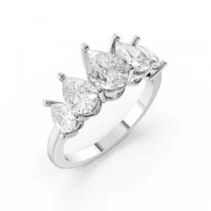 Pear Shape Graduating Five Stone Diamond Rings (8.25mm)