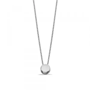 Plain Gold or Platinum Circle Disc Personalise Necklace (6mm)