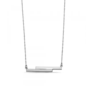 Plain Gold or Platinum Double Bar Personalise Necklace