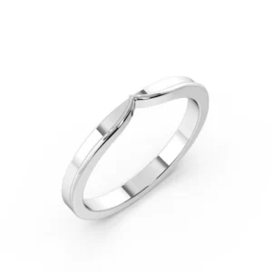 Plain Side V Shape With Channel Shaped Wedding Band (2.00mm)