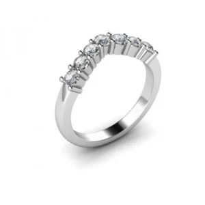 4 Prong Setting Seven Stone Diamond Ring Rose Gold