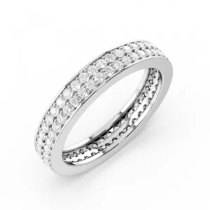 Two Row Elegant Pave Setting Round Shape Full Eternity Rings Uk (3.60Mm)