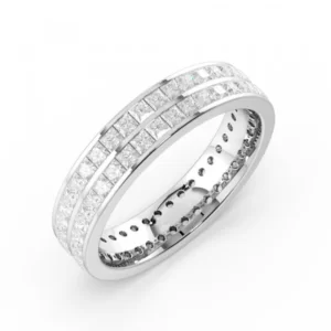 Two Row Of Channel Set Princess Diamond Full Eternity Band(4.50Mm)